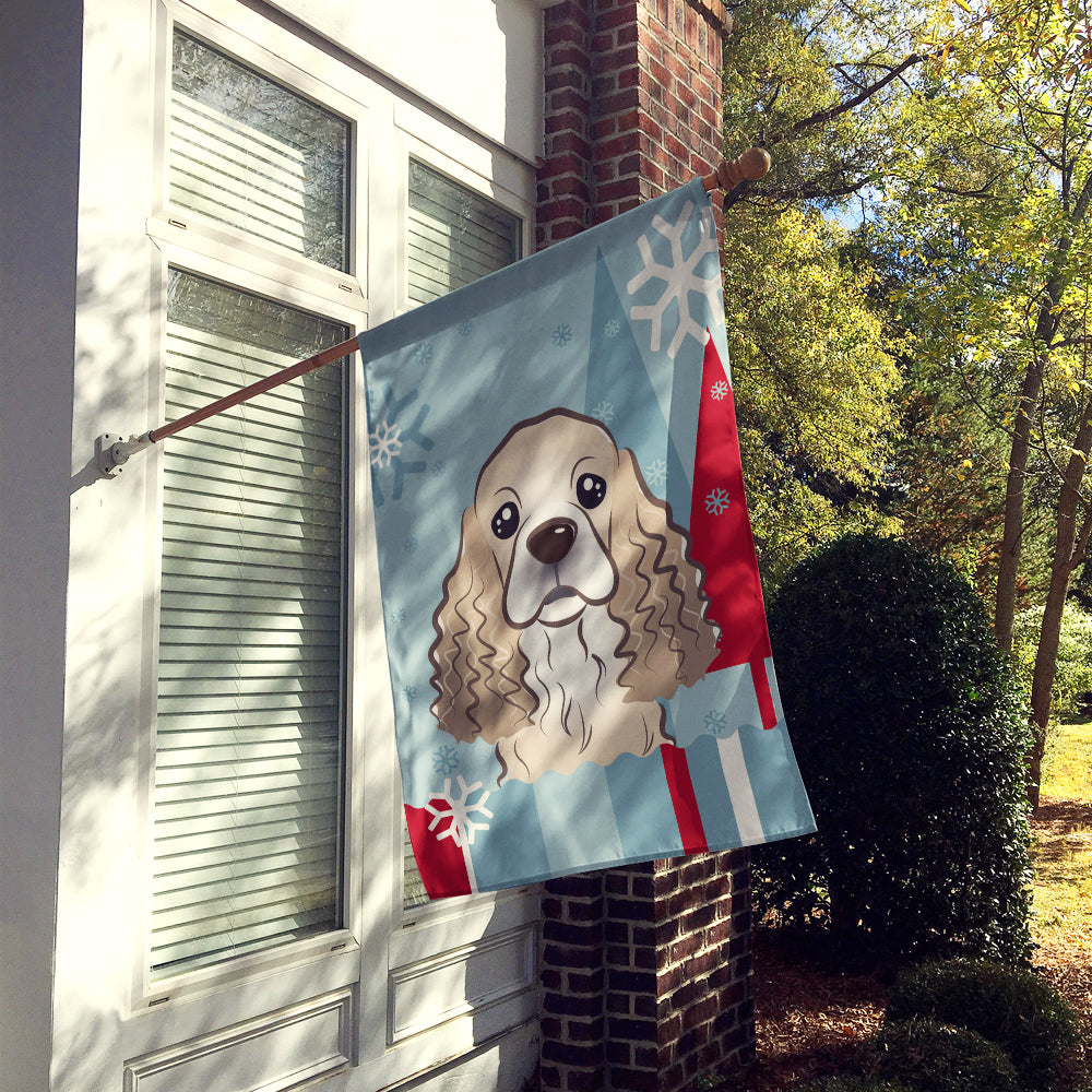 Winter Holiday Cocker Spaniel Flag Canvas House Size BB1712CHF