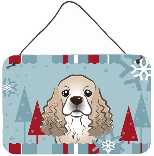Winter Holiday Cocker Spaniel Wall or Door Hanging Prints BB1712DS812 by Caroline's Treasures