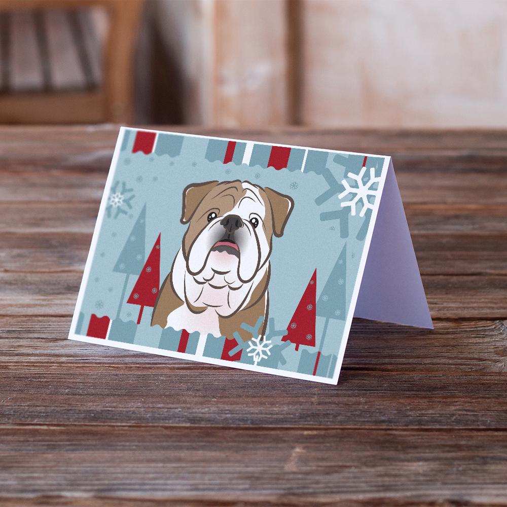 Buy this Winter Holiday English Bulldog  Greeting Cards and Envelopes Pack of 8