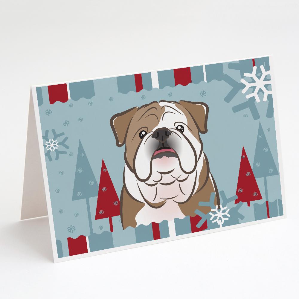 Buy this Winter Holiday English Bulldog  Greeting Cards and Envelopes Pack of 8