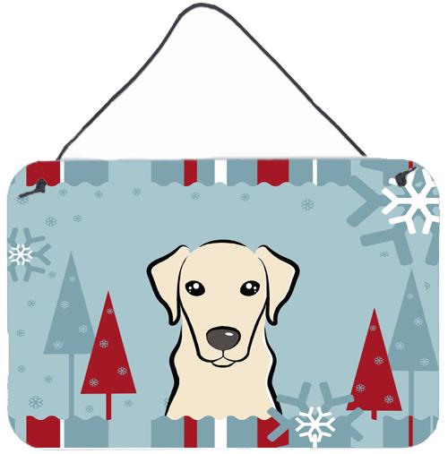 Winter Holiday Yellow Labrador Wall or Door Hanging Prints BB1718DS812 by Caroline's Treasures