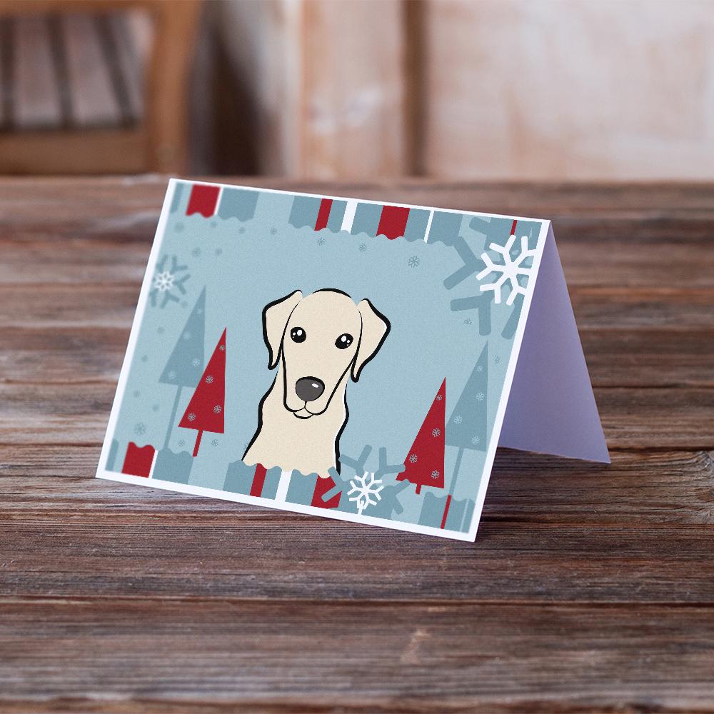 Buy this Winter Holiday Yellow Labrador Greeting Cards and Envelopes Pack of 8