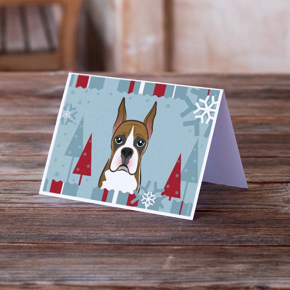 Winter Holiday Boxer Greeting Cards and Envelopes Pack of 8 - the-store.com