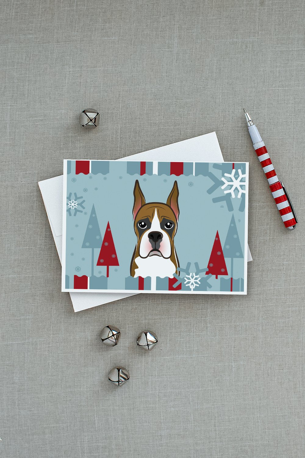 Winter Holiday Boxer Greeting Cards and Envelopes Pack of 8 - the-store.com