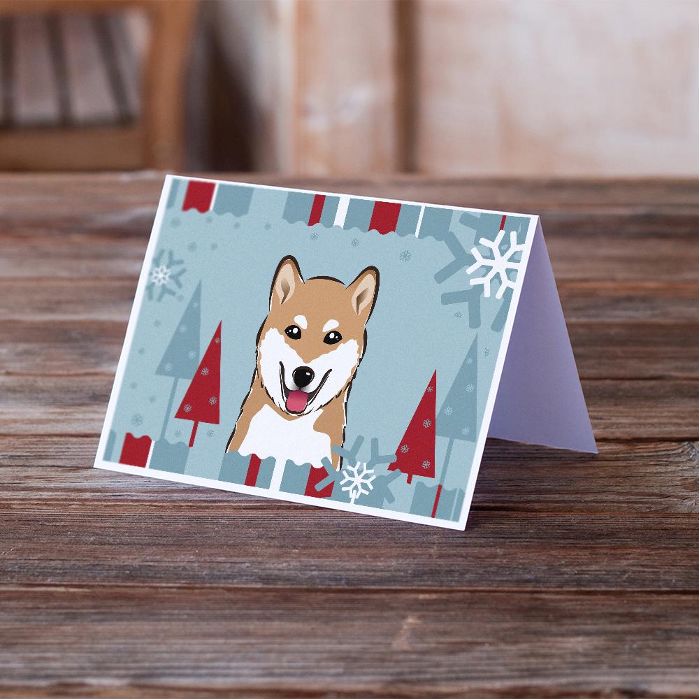Buy this Winter Holiday Shiba Inu Greeting Cards and Envelopes Pack of 8