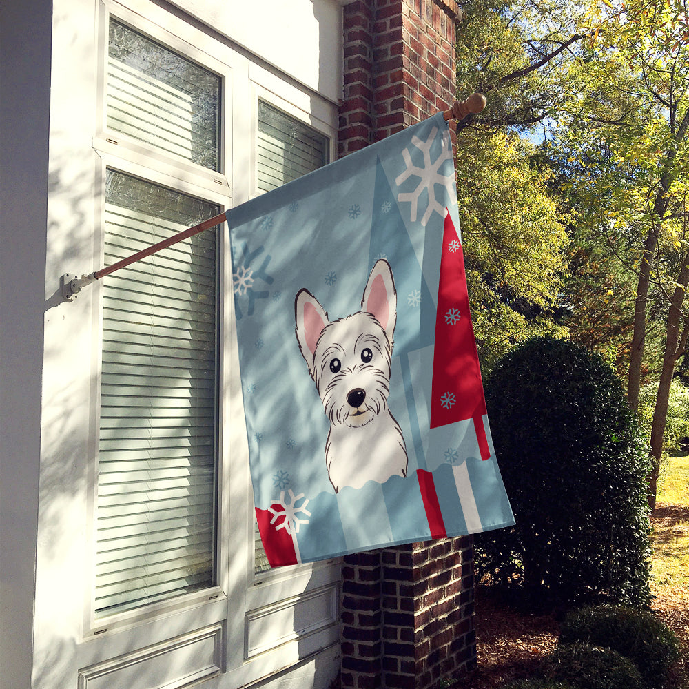 Winter Holiday Westie Flag Canvas House Size BB1722CHF