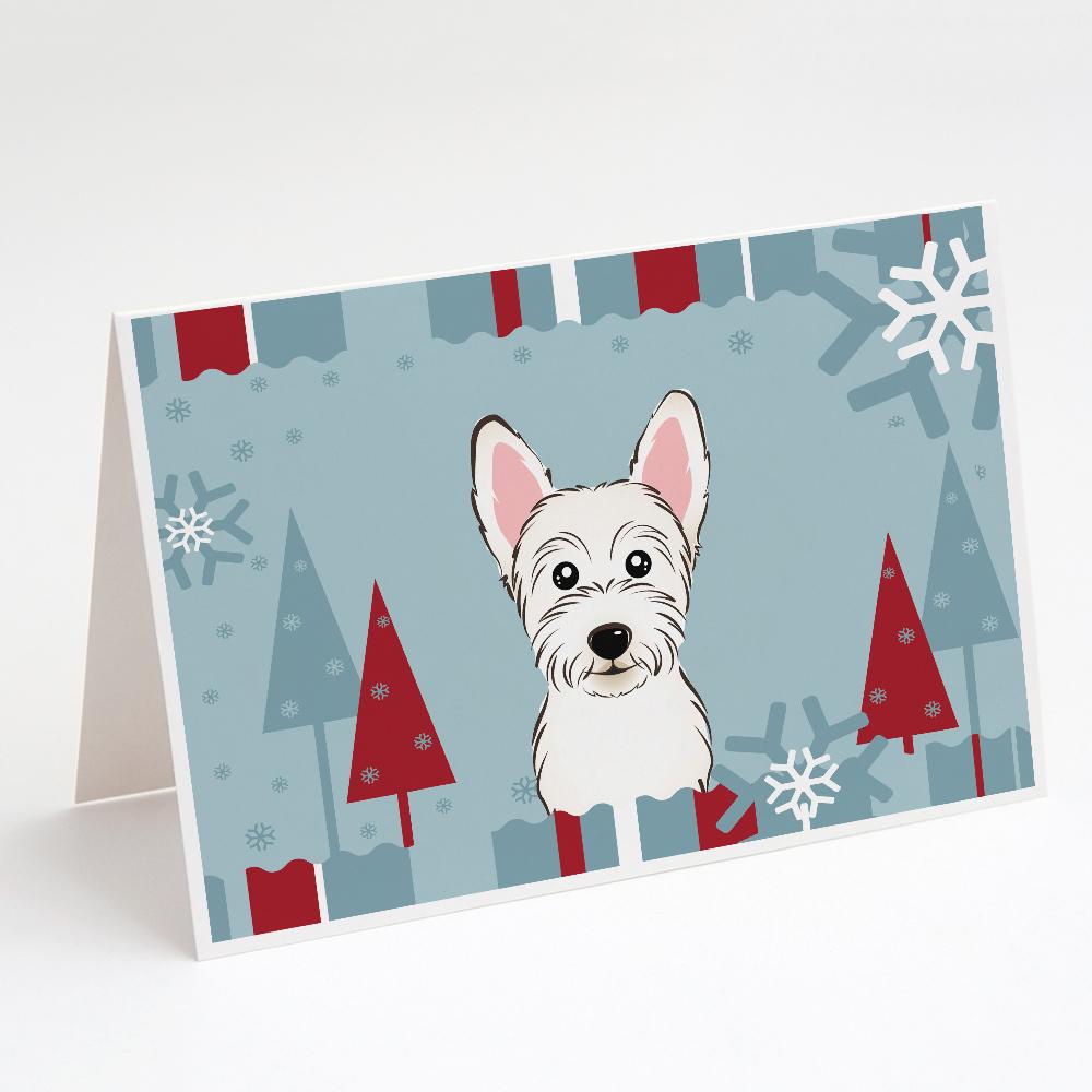 Buy this Winter Holiday Westie Greeting Cards and Envelopes Pack of 8