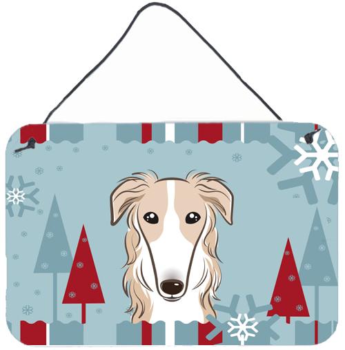 Winter Holiday Borzoi Wall or Door Hanging Prints BB1724DS812 by Caroline&#39;s Treasures