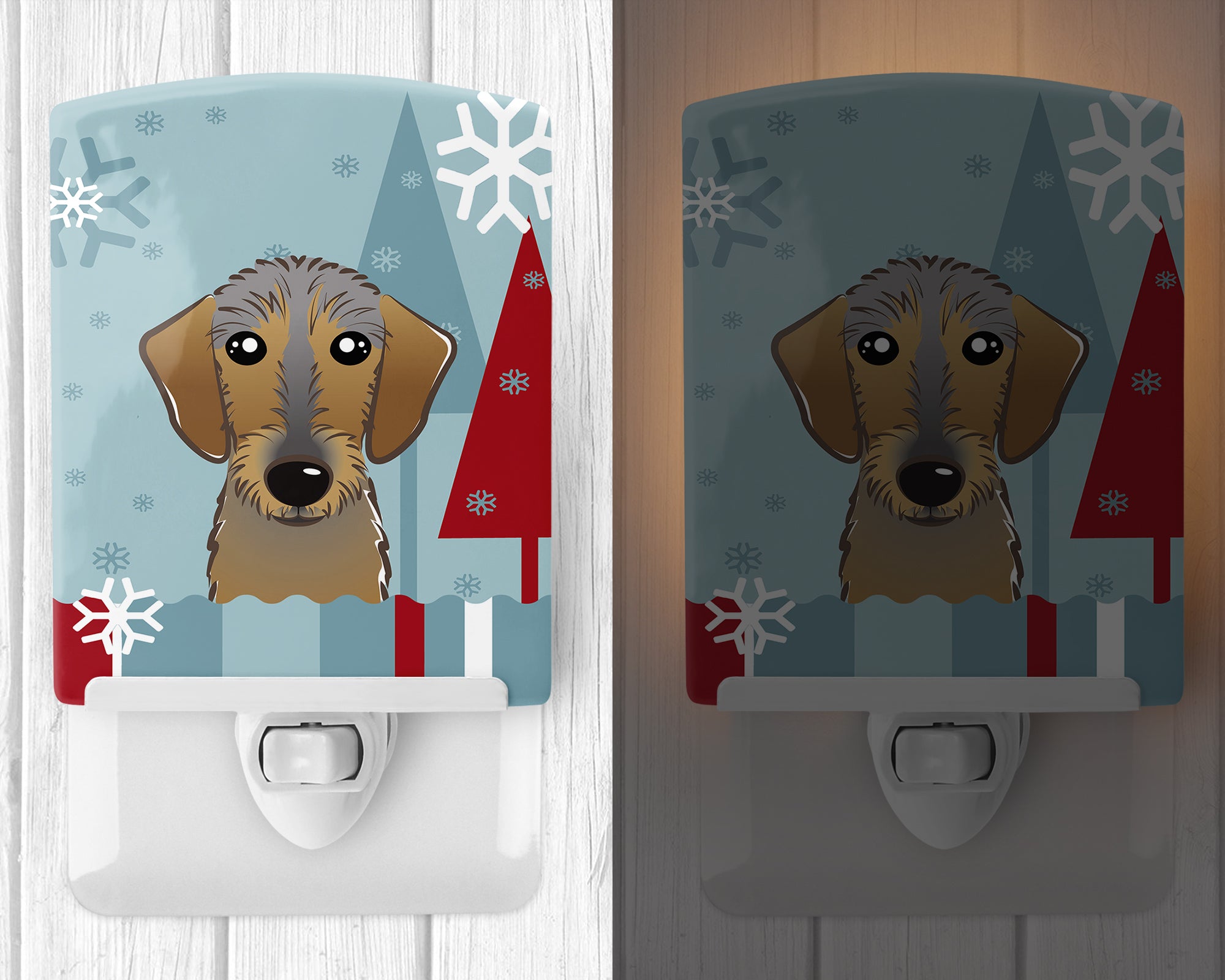 Winter Holiday Wirehaired Dachshund Ceramic Night Light BB1729CNL - the-store.com