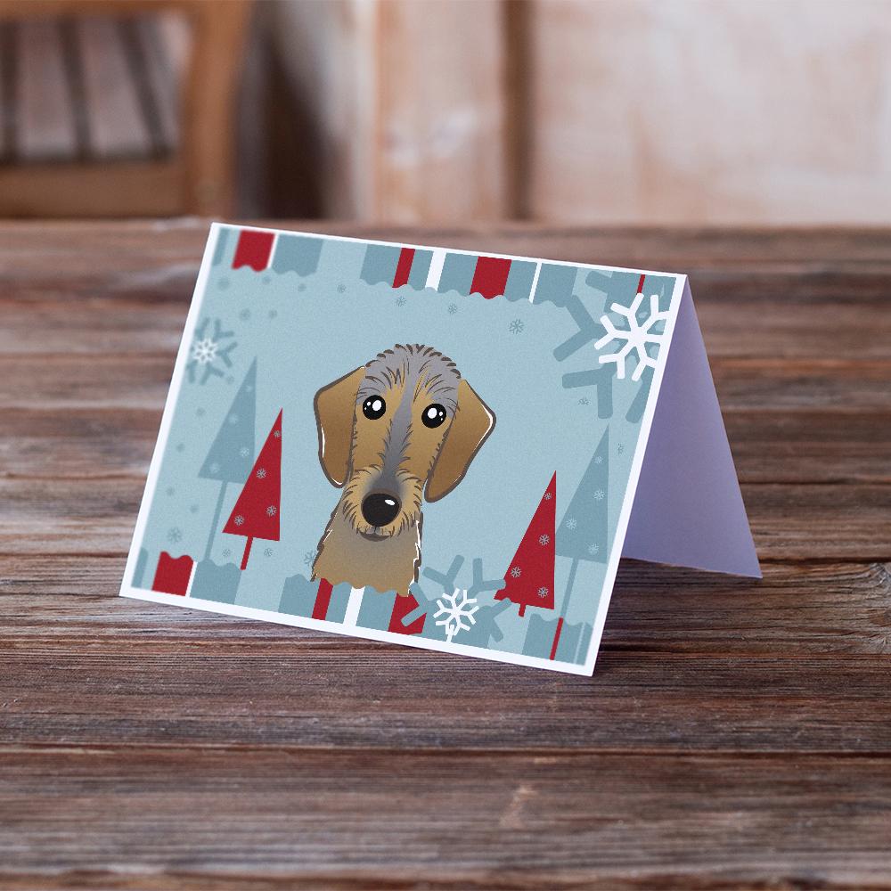 Buy this Winter Holiday Wirehaired Dachshund Greeting Cards and Envelopes Pack of 8