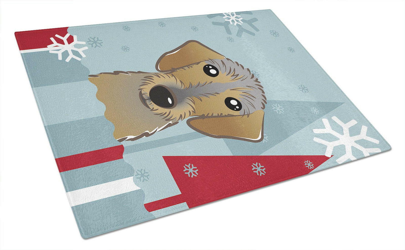 Winter Holiday Wirehaired Dachshund Glass Cutting Board Large BB1729LCB by Caroline's Treasures