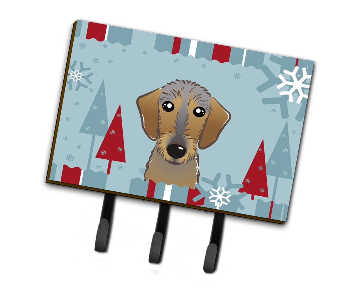 Winter Holiday Wirehaired Dachshund Leash or Key Holder BB1729TH68