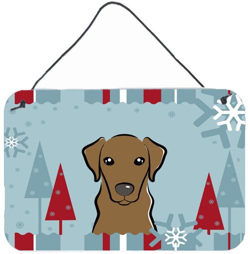 Winter Holiday Chocolate Labrador Wall or Door Hanging Prints BB1730DS812 by Caroline's Treasures