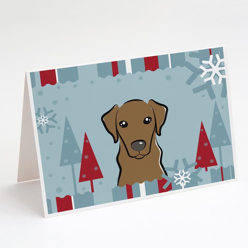 Buy this Winter Holiday Chocolate Labrador Greeting Cards and Envelopes Pack of 8