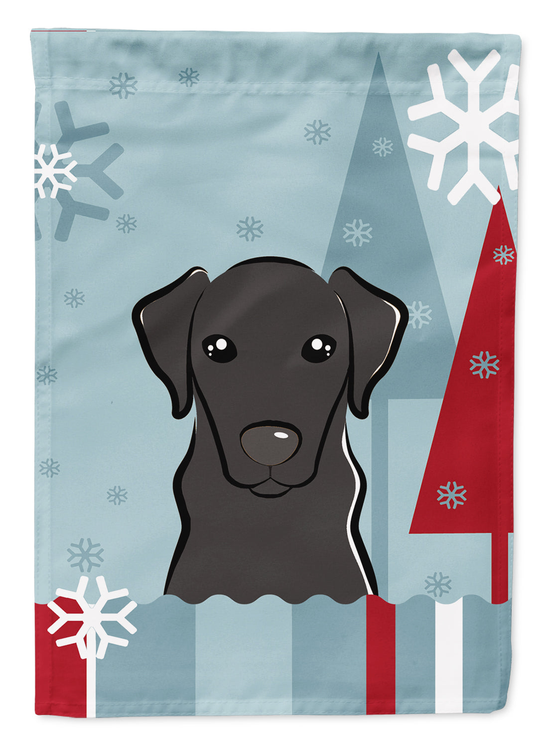 Winter Holiday Black Labrador Flag Garden Size BB1731GF.