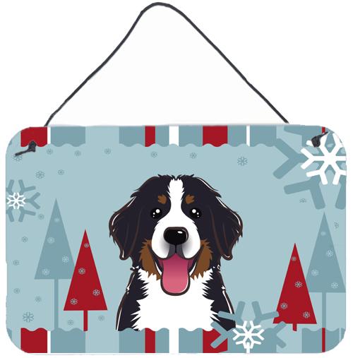 Winter Holiday Bernese Mountain Dog Wall or Door Hanging Prints BB1733DS812 by Caroline's Treasures