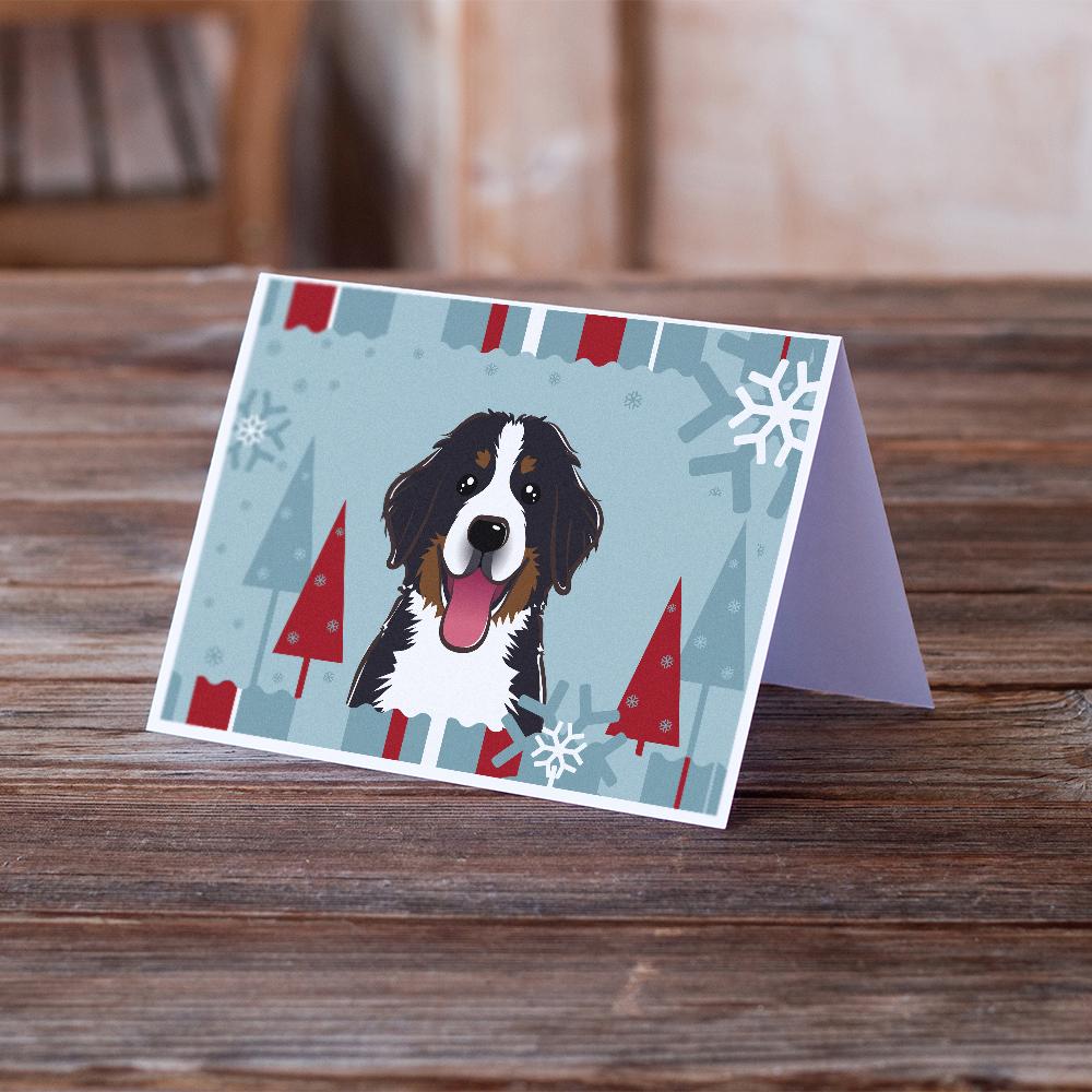 Buy this Winter Holiday Bernese Mountain Dog Greeting Cards and Envelopes Pack of 8