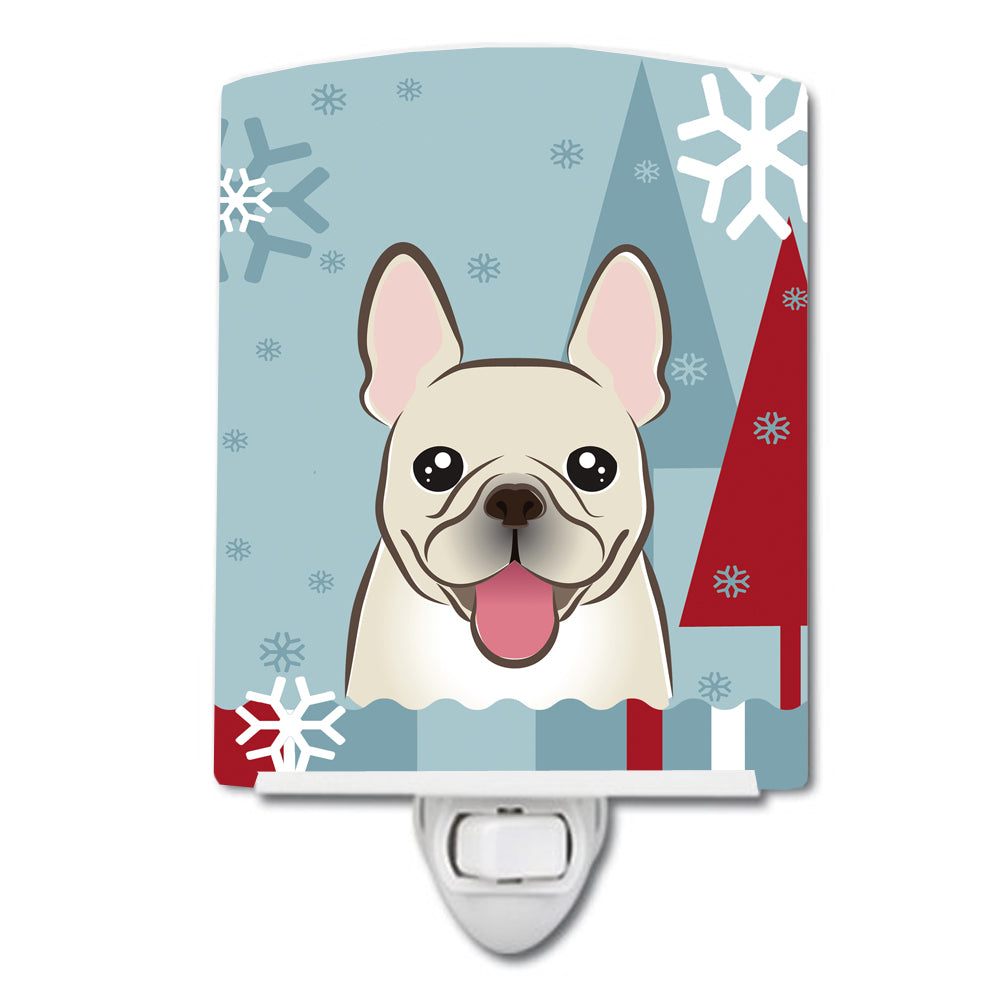 Winter Holiday French Bulldog Ceramic Night Light BB1734CNL - the-store.com