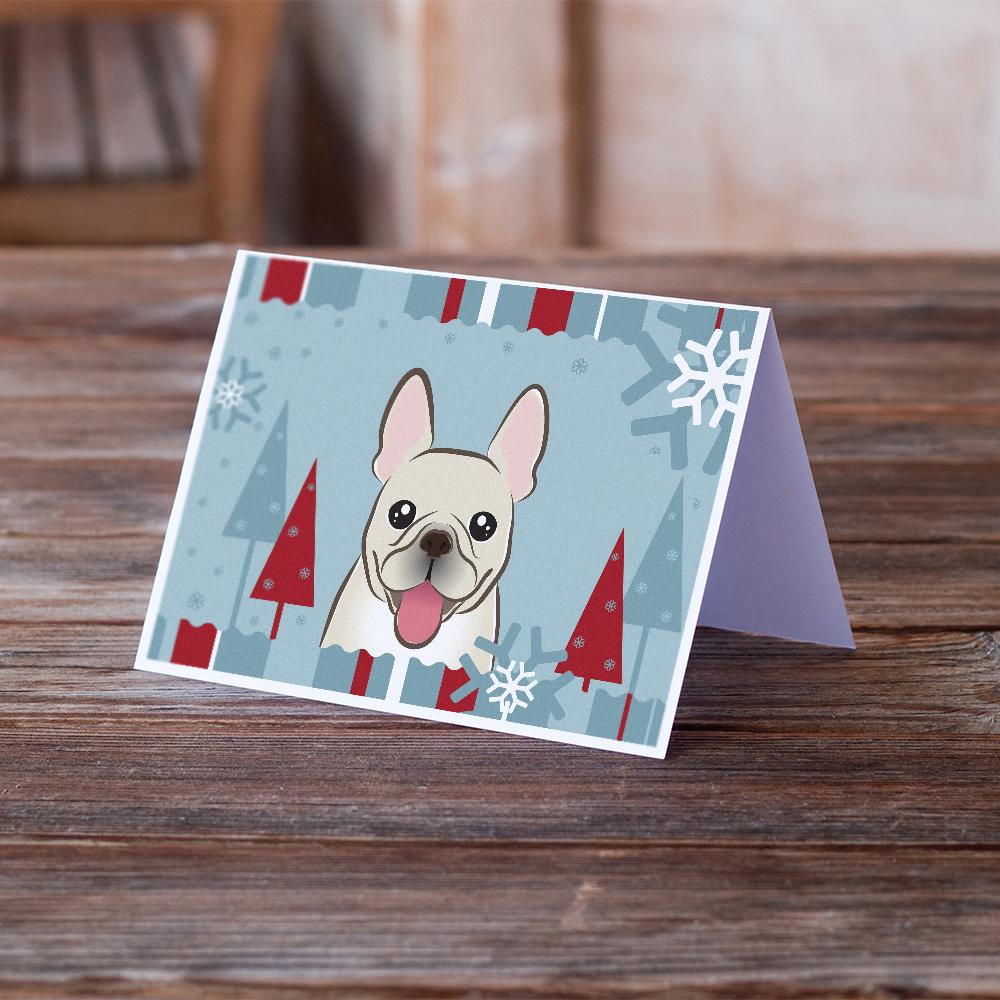 Winter Holiday French Bulldog Greeting Cards and Envelopes Pack of 8 - the-store.com