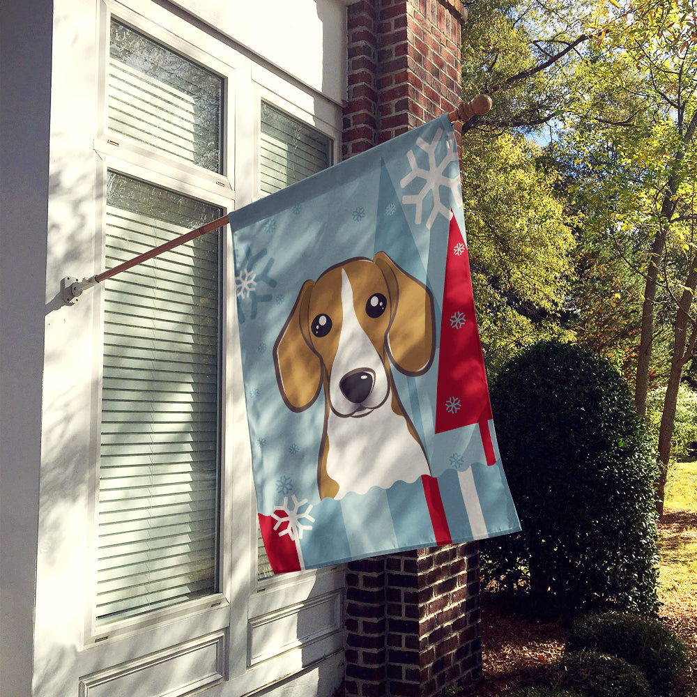 Winter Holiday Beagle Flag Canvas House Size BB1735CHF