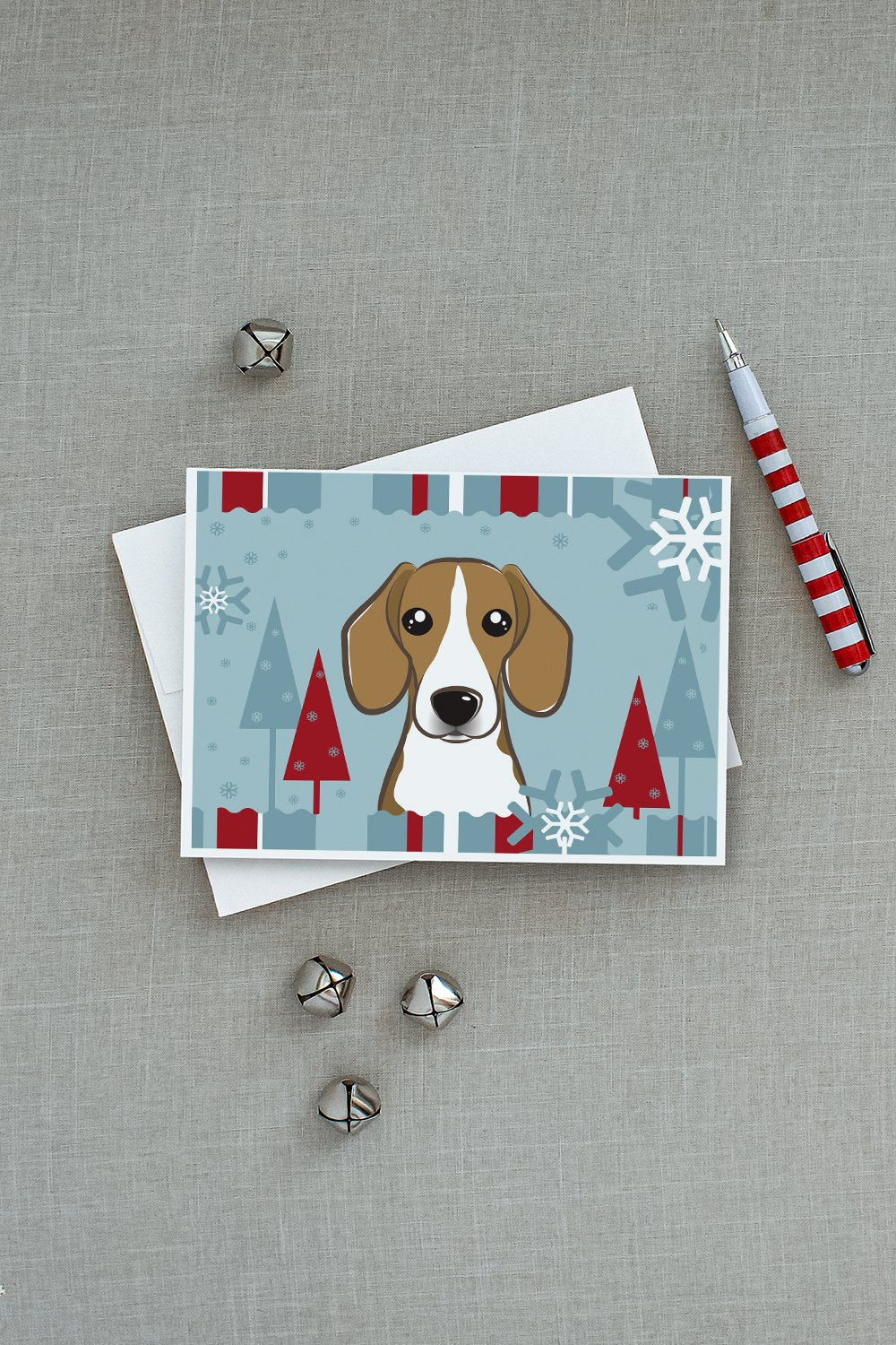Winter Holiday Beagle Greeting Cards and Envelopes Pack of 8 - the-store.com