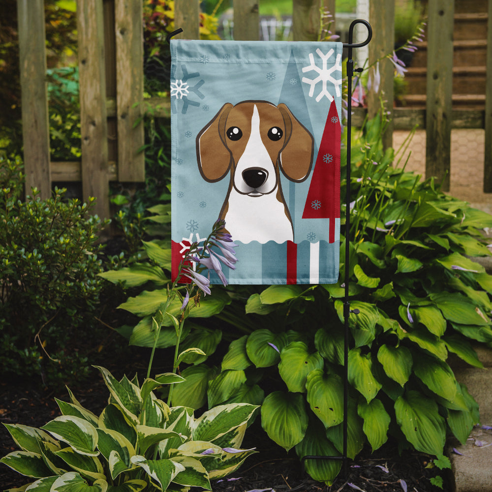 Winter Holiday Beagle Flag Garden Size BB1735GF.
