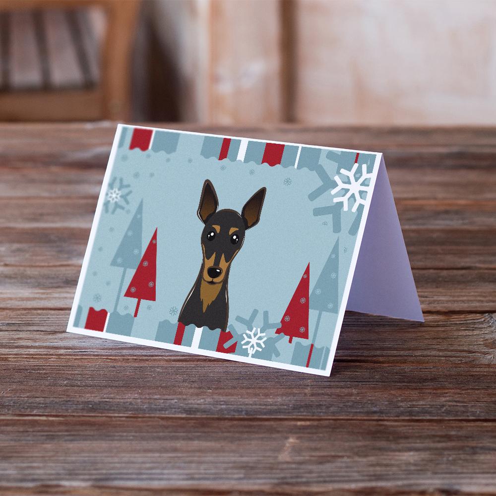 Winter Holiday Min Pin Greeting Cards and Envelopes Pack of 8 - the-store.com