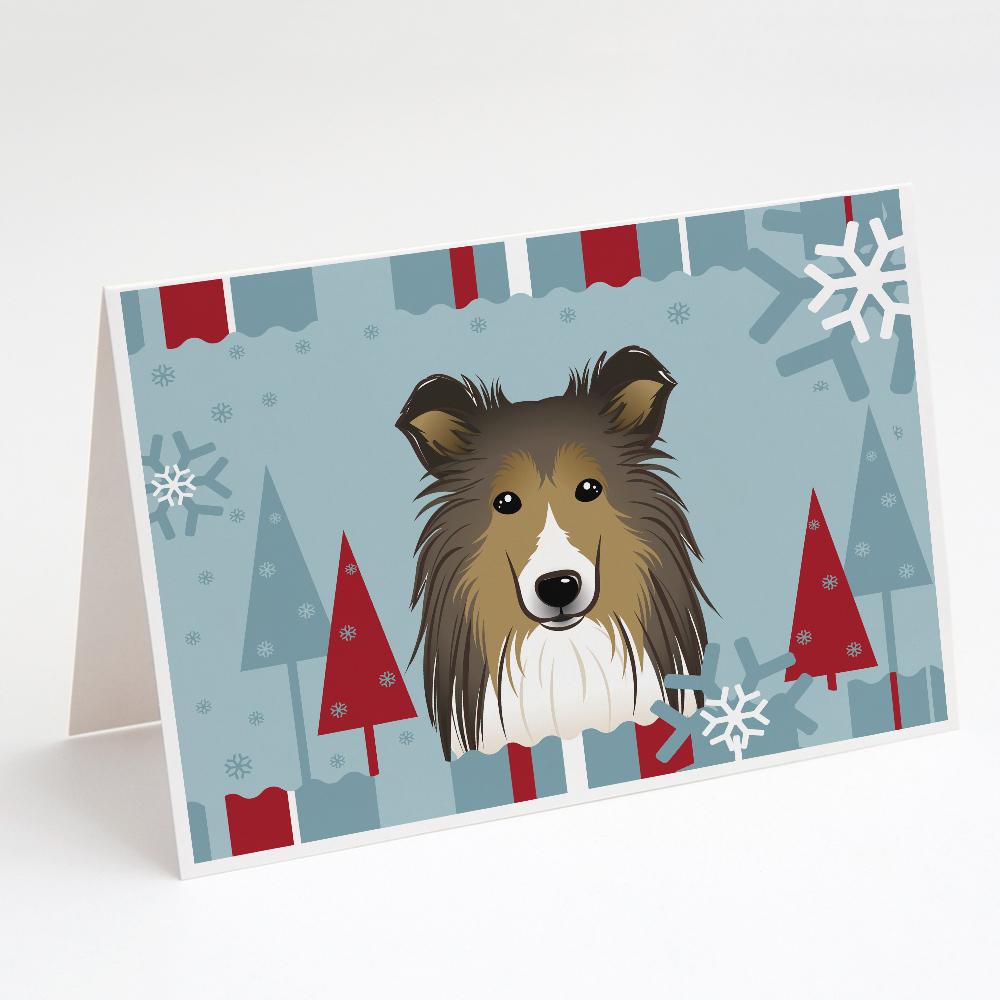 Buy this Winter Holiday Sheltie Greeting Cards and Envelopes Pack of 8