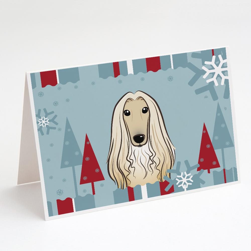 Buy this Winter Holiday Afghan Hound Greeting Cards and Envelopes Pack of 8