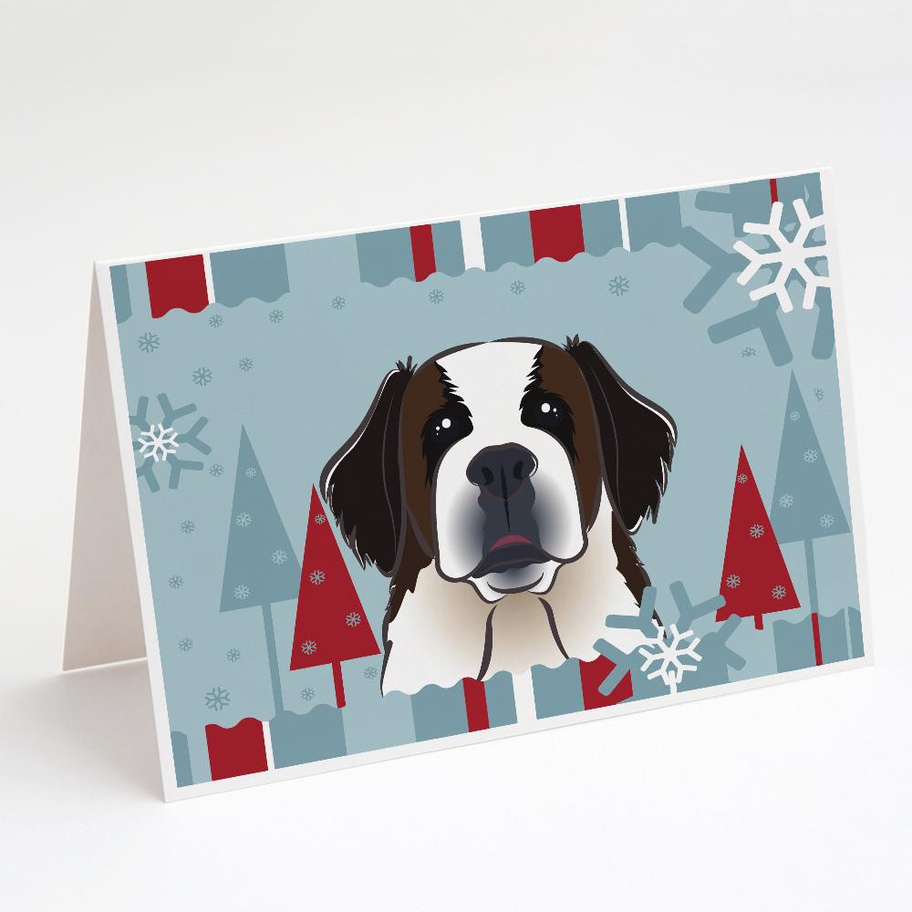 Buy this Winter Holiday Saint Bernard Greeting Cards and Envelopes Pack of 8