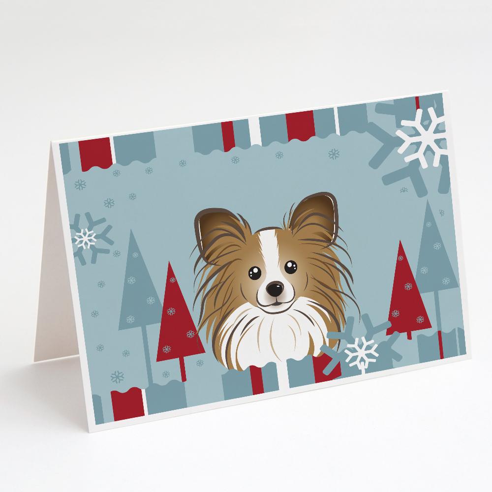 Buy this Winter Holiday Papillon Greeting Cards and Envelopes Pack of 8