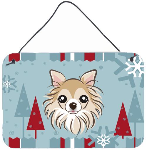Winter Holiday Chihuahua Wall or Door Hanging Prints BB1747DS812 by Caroline's Treasures