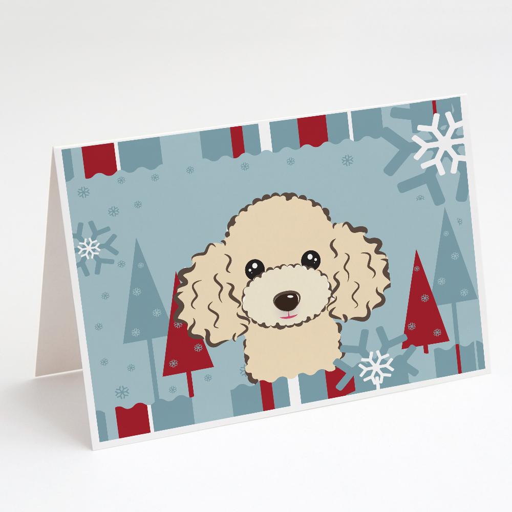 Buy this Winter Holiday Buff Poodle Greeting Cards and Envelopes Pack of 8