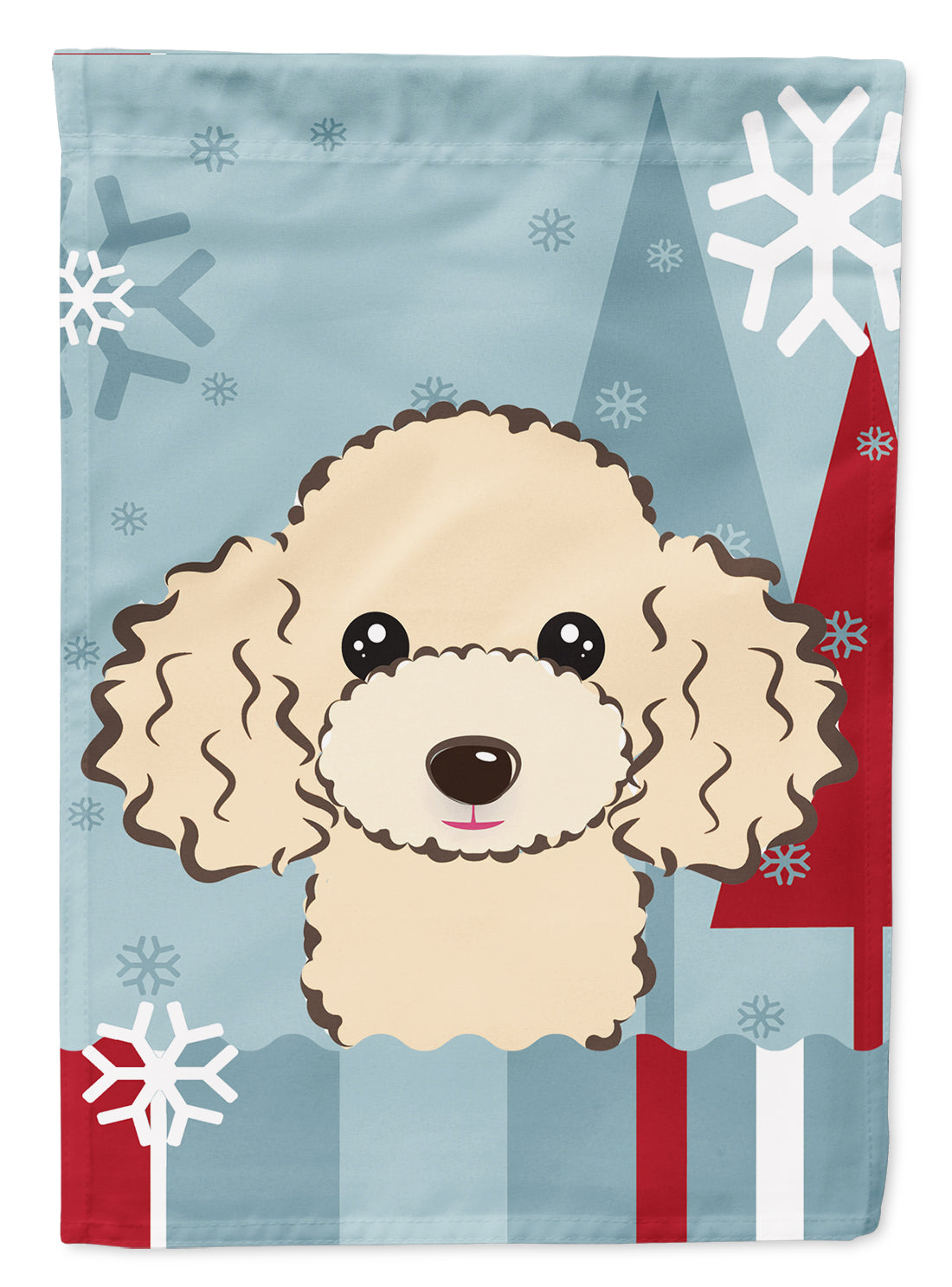 Winter Holiday Buff Poodle Flag Garden Size BB1754GF.