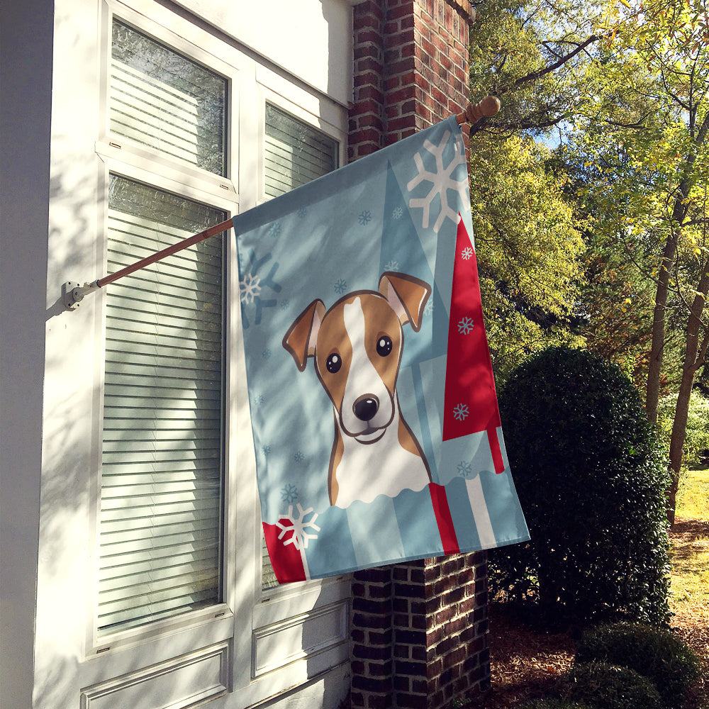 Winter Holiday Jack Russell Terrier Flag Canvas House Size BB1756CHF