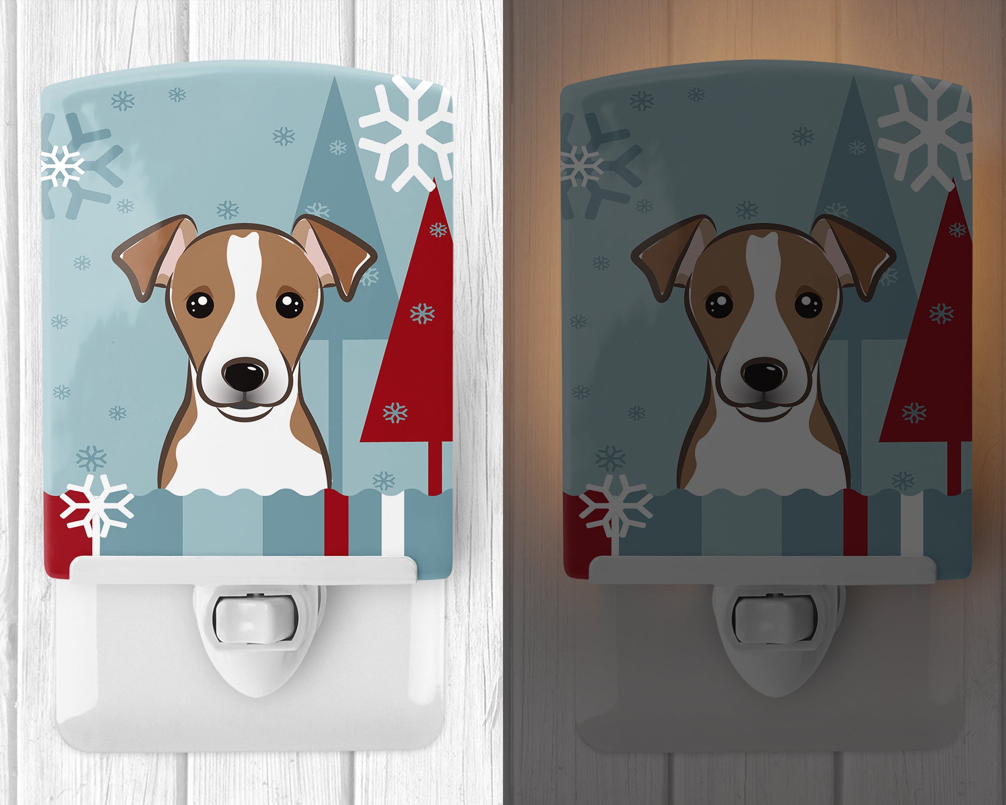 Winter Holiday Jack Russell Terrier Ceramic Night Light BB1756CNL - the-store.com