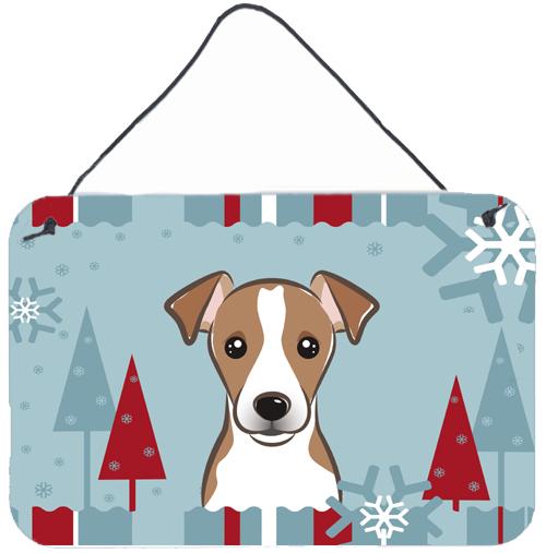 Winter Holiday Jack Russell Terrier Wall or Door Hanging Prints BB1756DS812 by Caroline's Treasures