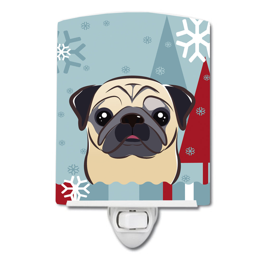 Winter Holiday Fawn Pug Ceramic Night Light BB1758CNL - the-store.com