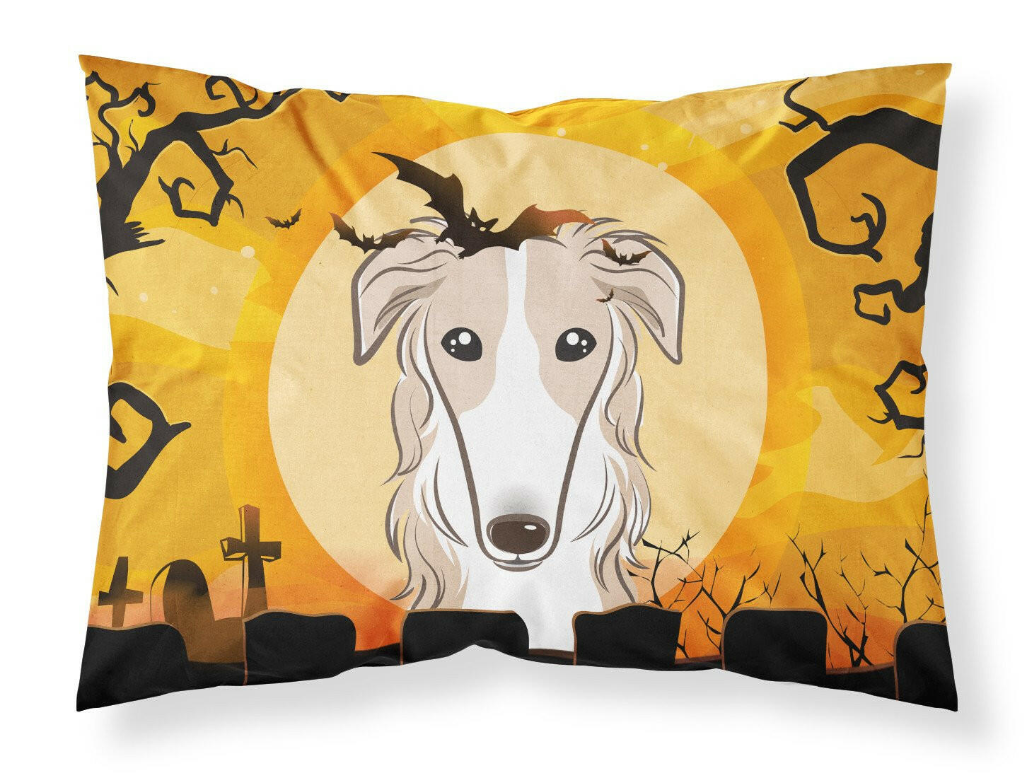Halloween Borzoi Fabric Standard Pillowcase BB1786PILLOWCASE by Caroline's Treasures