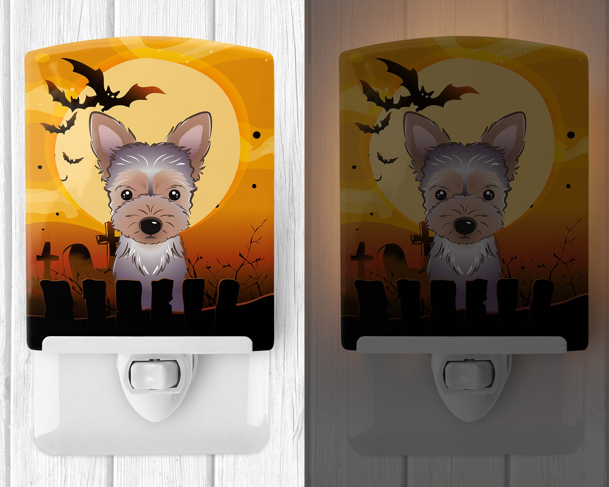 Halloween Yorkie Puppy Ceramic Night Light BB1790CNL - the-store.com
