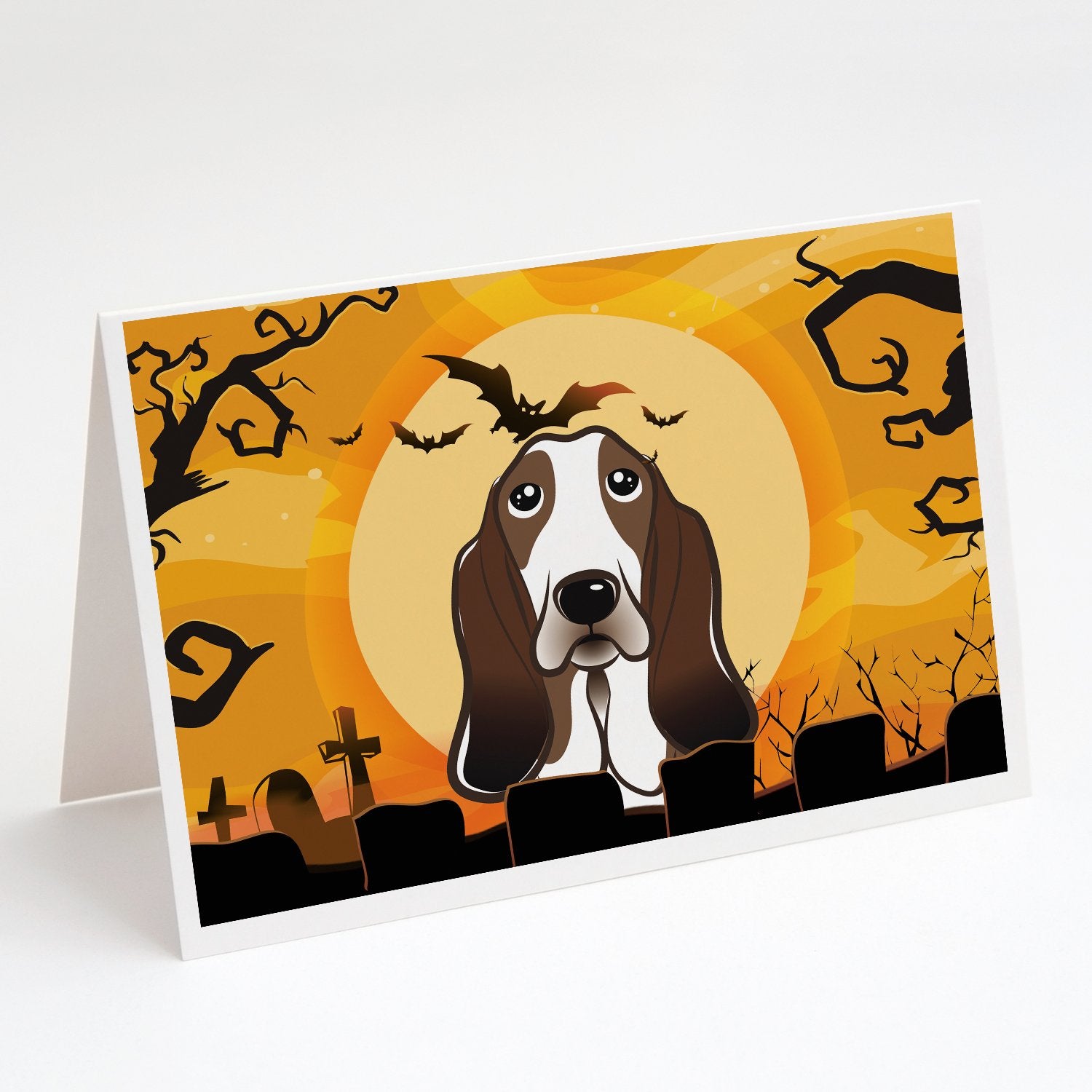 Buy this Halloween Basset Hound Greeting Cards and Envelopes Pack of 8