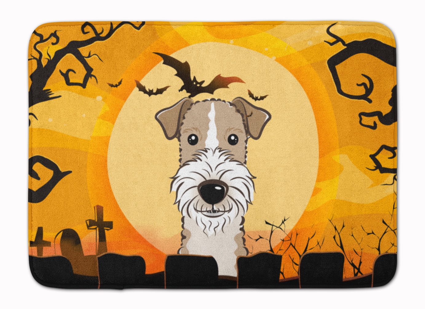 Halloween Wire Haired Fox Terrier Machine Washable Memory Foam Mat BB1805RUG - the-store.com