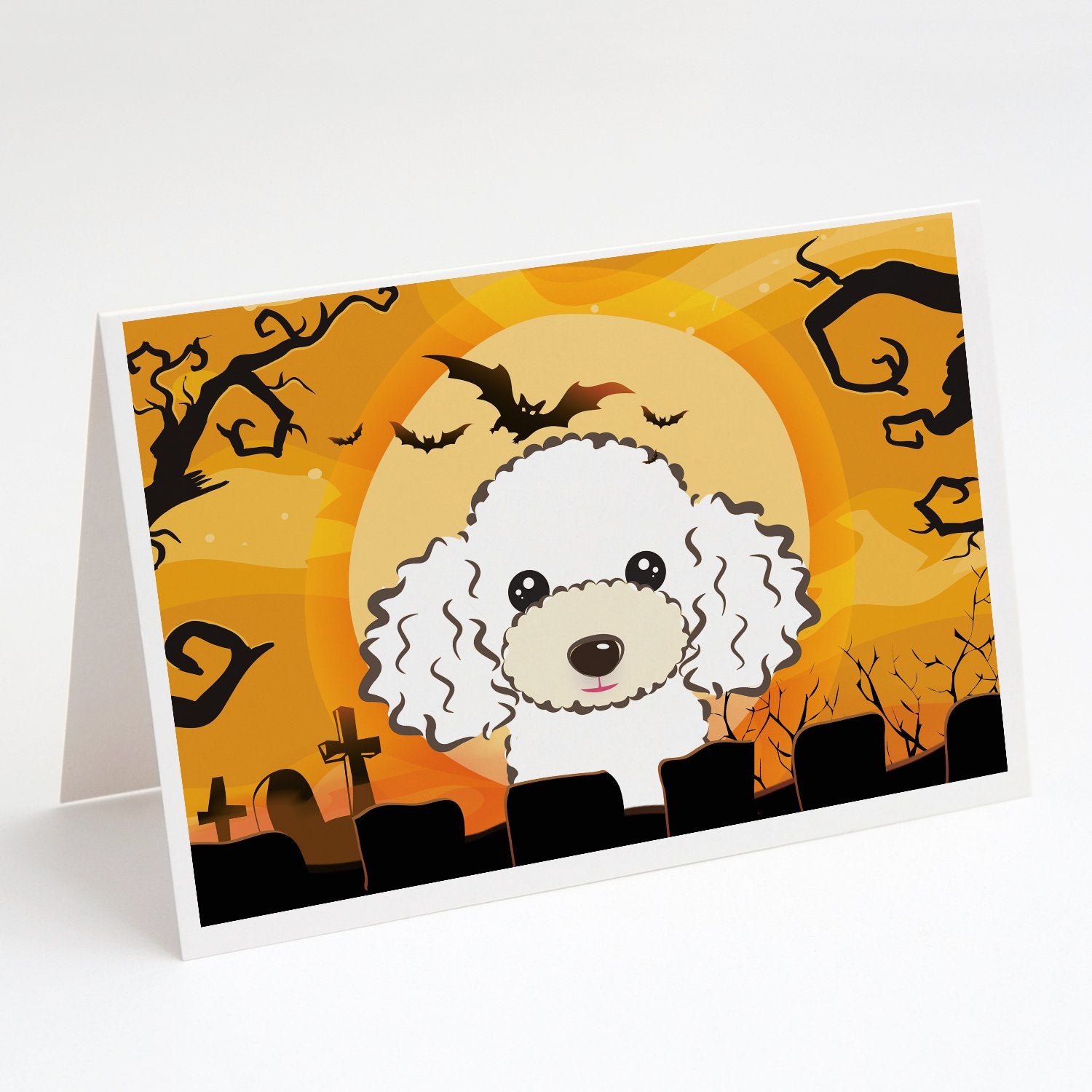 Buy this Halloween White Poodle Greeting Cards and Envelopes Pack of 8