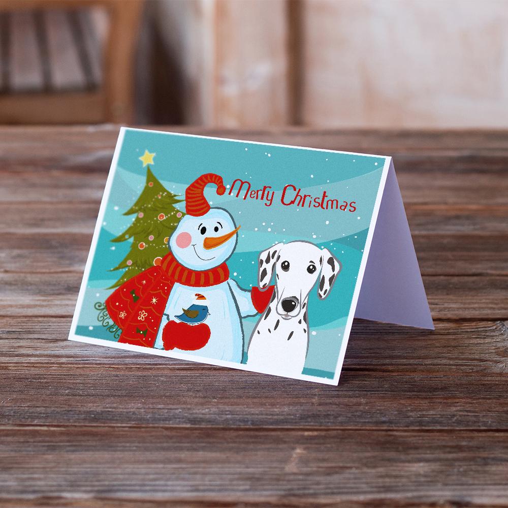 Buy this Snowman with Dalmatian Greeting Cards and Envelopes Pack of 8