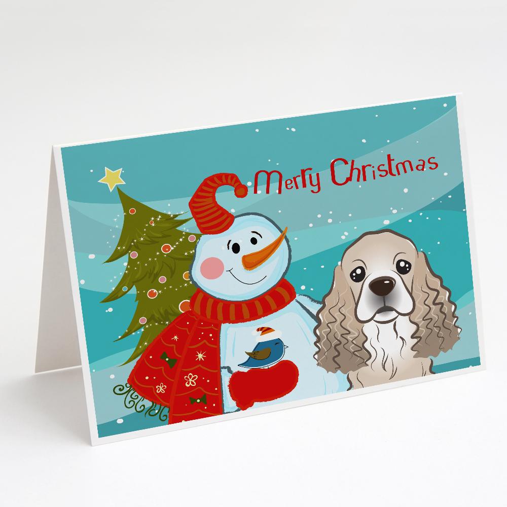 Buy this Snowman with Cocker Spaniel Greeting Cards and Envelopes Pack of 8