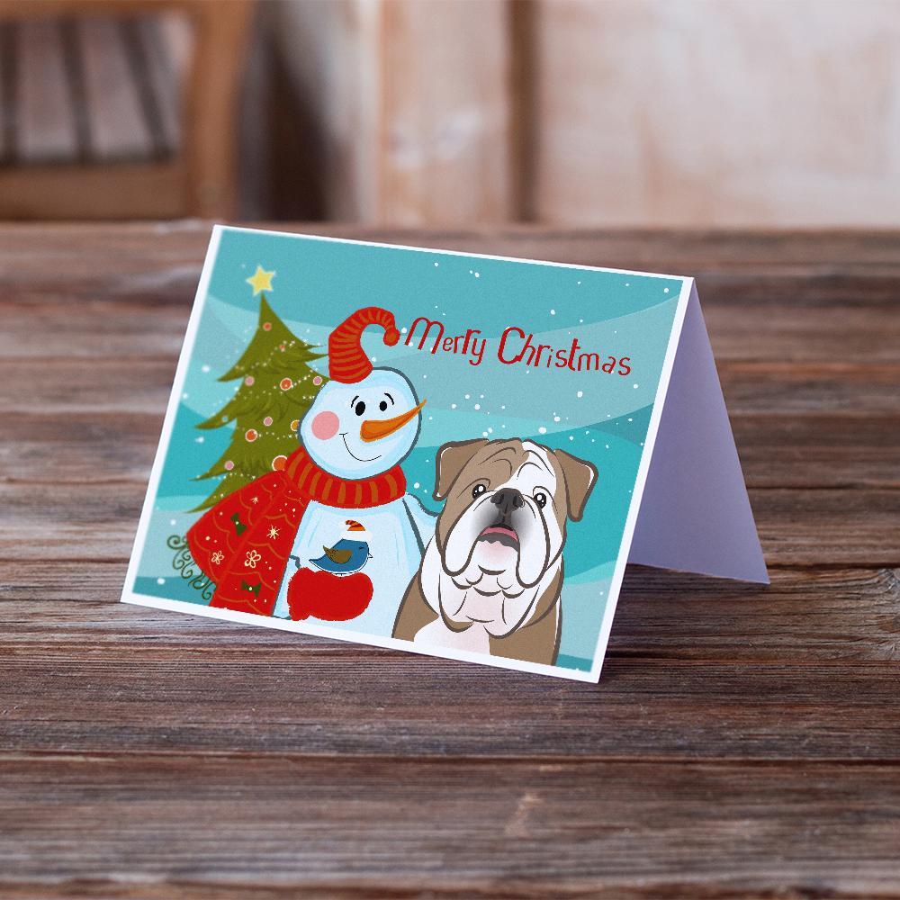 Buy this Snowman with English Bulldog  Greeting Cards and Envelopes Pack of 8