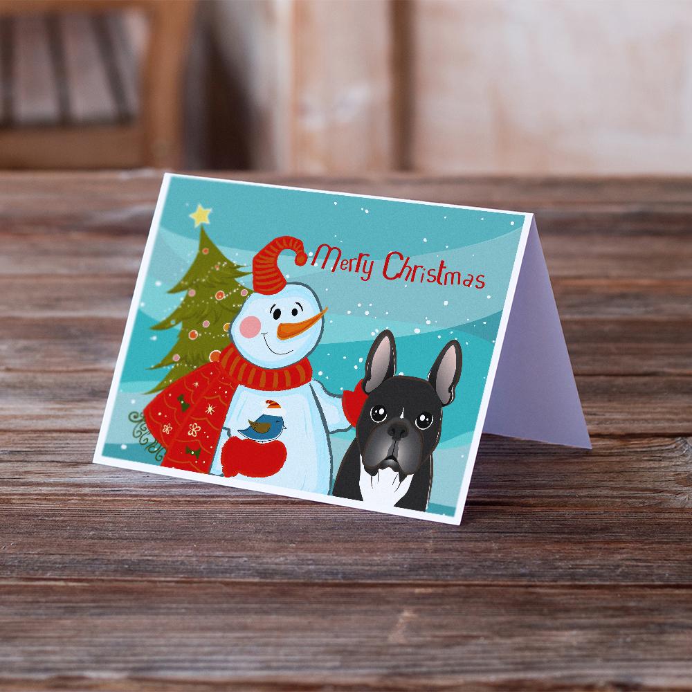 Buy this Snowman with French Bulldog Greeting Cards and Envelopes Pack of 8