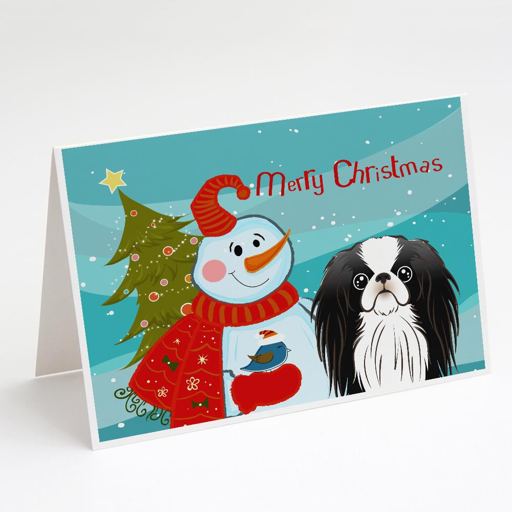 Buy this Snowman with Japanese Chin Greeting Cards and Envelopes Pack of 8