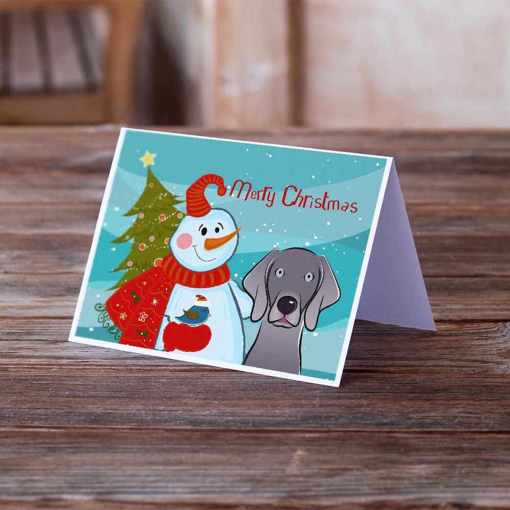 Buy this Snowman with Weimaraner Greeting Cards and Envelopes Pack of 8