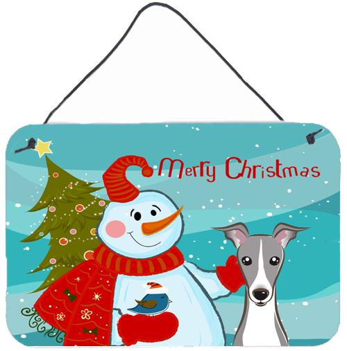 Snowman with Italian Greyhound Wall or Door Hanging Prints BB1856DS812 by Caroline's Treasures